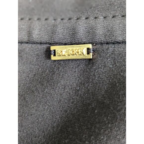 Vtg St. John pants brown size 10 straight leg ankle zip work office knit trouser - Picture 4 of 12